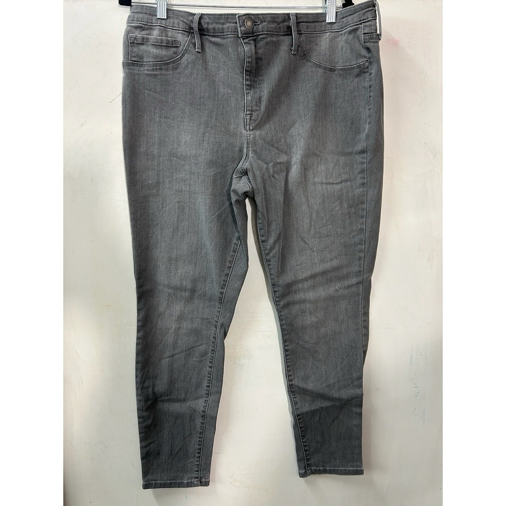Massimo Womens Denim High Rise Jegging Grey Gray‎ Pants Size 18/34R